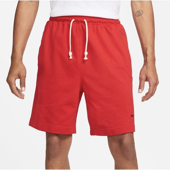 Nike Other - Nike Dri-FIT Standard Issue 8" French Terry Basketball Shorts Red Men`s Size XXL